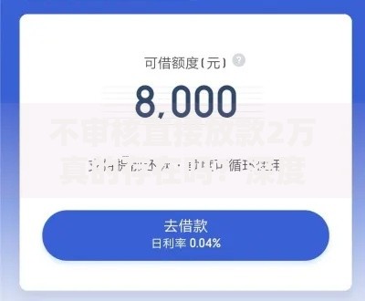 不审核直接放款2万真的存在吗？深度剖析真相