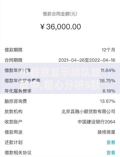 小薪意显示排队放款中,精心分析5款平台贷款容易通过