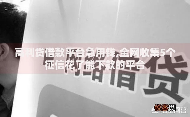 高利贷借款平台急用钱,全网收集5个征信花了能下款的平台