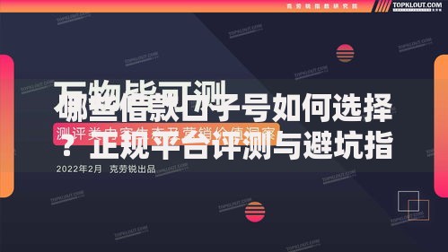 哪些借款口子号如何选择？正规平台评测与避坑指南