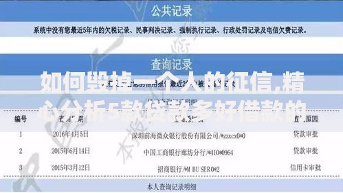 如何毁掉一个人的征信,精心分析5款贷款多好借款的平台