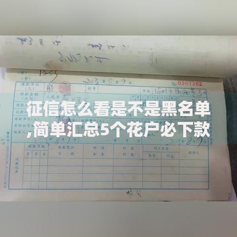 征信怎么看是不是黑名单,简单汇总5个花户必下款的口子