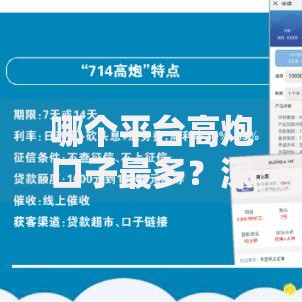 哪个平台高炮口子最多？深度解析借贷渠道与风险防范