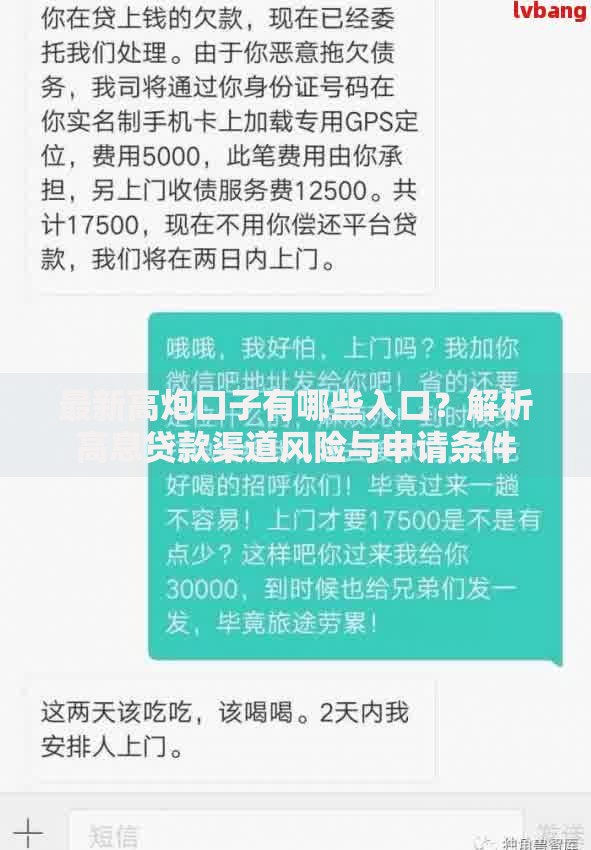 最新高炮口子有哪些入口？解析高息贷款渠道风险与申请条件