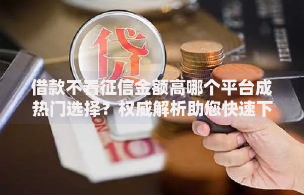 借款不看征信金额高哪个平台成热门选择？权威解析助您快速下款