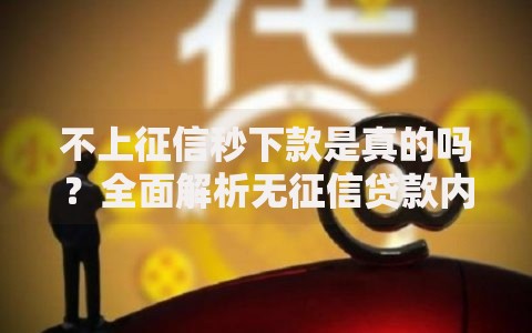 不上征信秒下款是真的吗？全面解析无征信贷款内幕