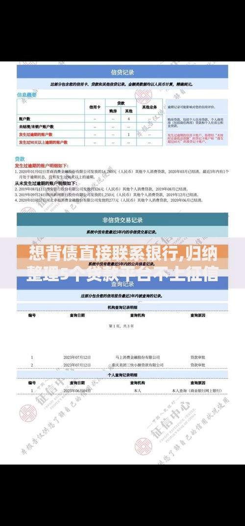 想背债直接联系银行,归纳整理5个贷款平台不上征信