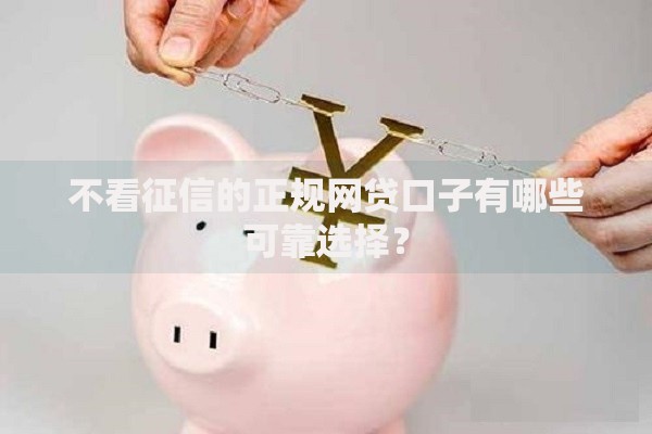 不看征信的正规网贷口子有哪些可靠选择？