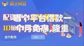 哪个平台借款一个月免息,隆重介绍5个什么借钱平台好通过