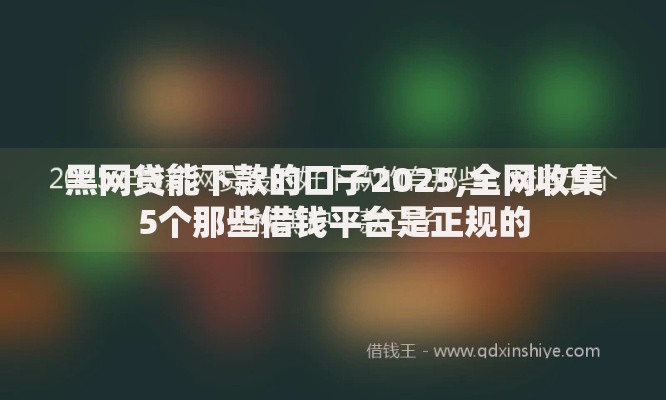 黑网贷能下款的口子2025,全网收集5个那些借钱平台是正规的