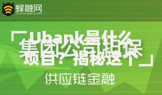 Ubank是什么项目？揭秘这个新型理财平台的独特玩法
