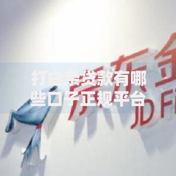 打白条贷款有哪些口子正规平台渠道解析