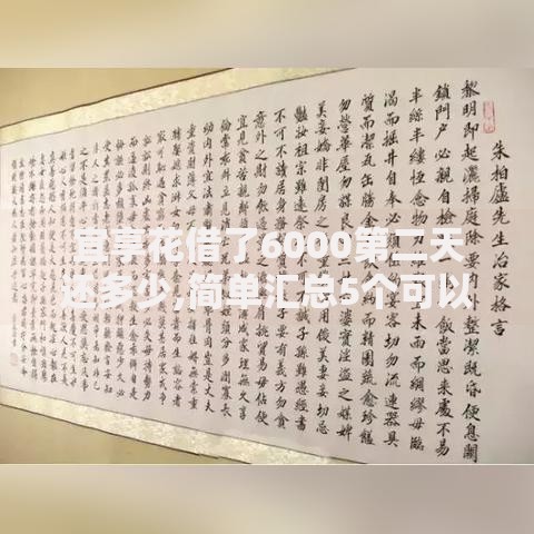 宜享花借了6000第二天还多少,简单汇总5个可以借1000的平台秒下款