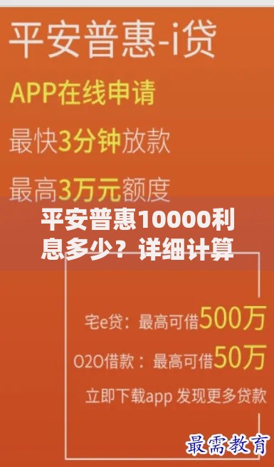平安普惠10000利息多少？详细计算方式与省钱技巧分享