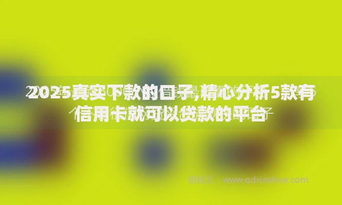 2025真实下款的口子,精心分析5款有信用卡就可以贷款的平台 2025真实下款的口子,精心分析5款有信用卡就可以贷款的平台