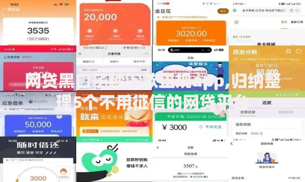 网贷黑口子秒下款正规app,归纳整理5个不用征信的网贷平台