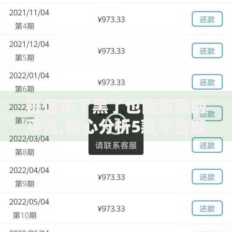 征信花了黑了也能贷款的平台,精心分析5款平台能借钱