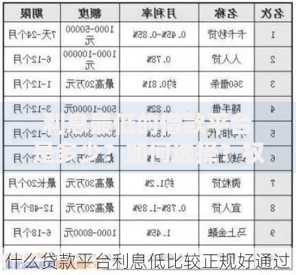 利息最低的借款平台是多少？如何选择？权威对比解析