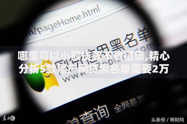 哪里可以小额贷款不看征信,精心分析5款黑户网贷黑名单需要2万能借款平台