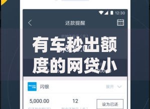 有车秒出额度的网贷小额,精心分析5款15天的口子
