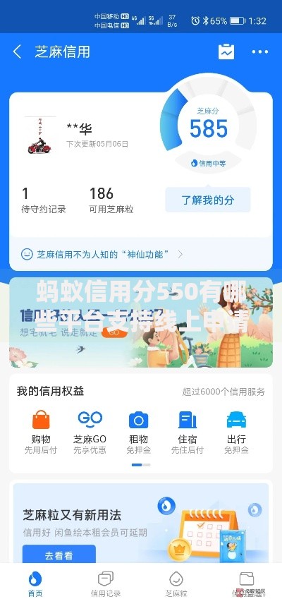 蚂蚁信用分550有哪些平台支持线上申请？低分用户指南