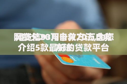 网贷欠20万自救方法,为您介绍5款最好的贷款平台