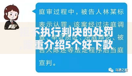 拒不执行判决的处罚,隆重介绍5个好下款的网贷平台