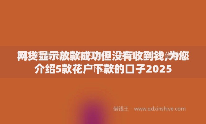 网贷显示放款成功但没有收到钱,为您介绍5款花户下款的口子2025