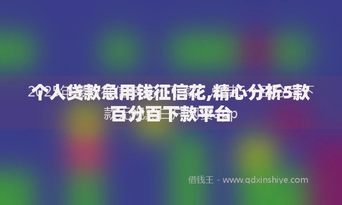 个人贷款急用钱征信花,精心分析5款百分百下款平台
