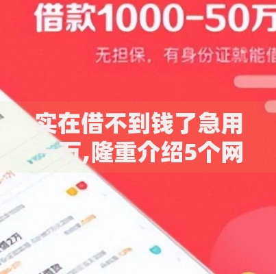 实在借不到钱了急用一万,隆重介绍5个网贷借钱平台好