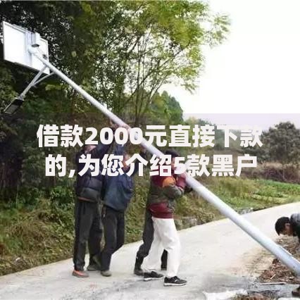 借款2000元直接下款的,为您介绍5款黑户也能借钱的平台
