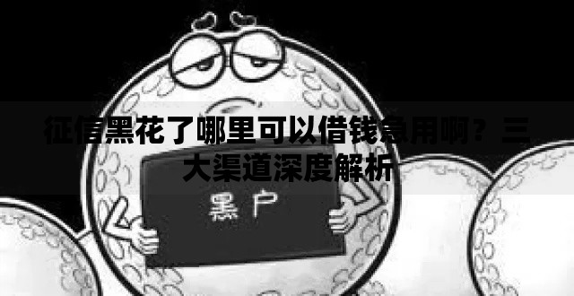 征信黑花了哪里可以借钱急用啊？三大渠道深度解析