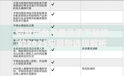 借款平台不看负债下款快的2025年最新选择解析