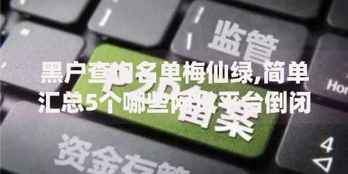 黑户查询名单梅仙绿,简单汇总5个哪些网贷平台倒闭了