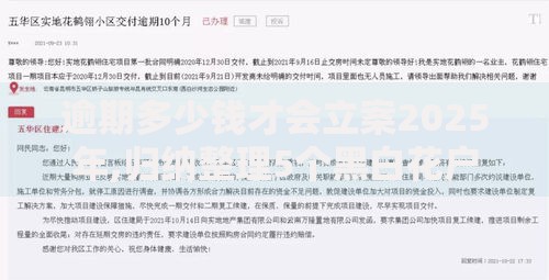 逾期多少钱才会立案2025年,归纳整理5个黑白花户必过的贷款平台