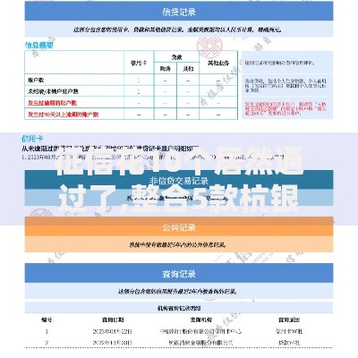 征信花10个居然通过了,整合5款杭银消金是贷款平台