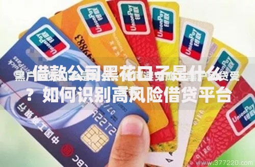 借款公司黑花口子是什么？如何识别高风险借贷平台