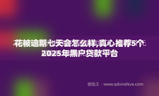 花被逾期七天会怎么样,真心推荐5个2025年黑户贷款平台