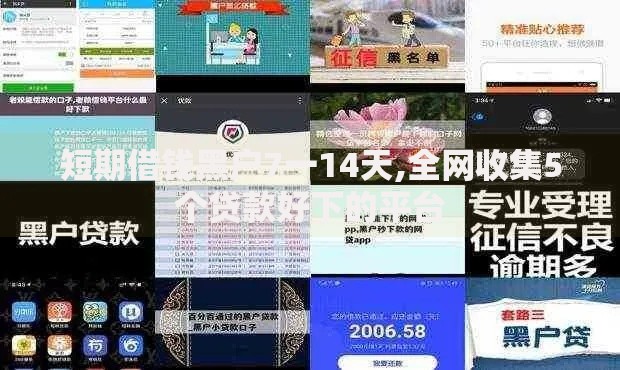 短期借钱黑户7一14天,全网收集5个贷款好下的平台