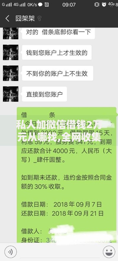 私人加微信借钱2万元从哪找,全网收集5个18岁网贷平台