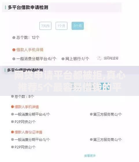 网贷申请平台都被拒,真心推荐5个最容易借钱的平台