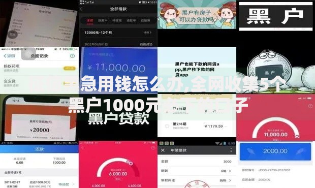 征信黑急用钱怎么办,全网收集5个黑户1000元必下的口子