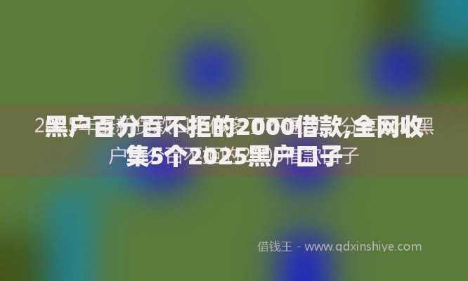 黑户百分百不拒的2000借款,全网收集5个2025黑户口子
