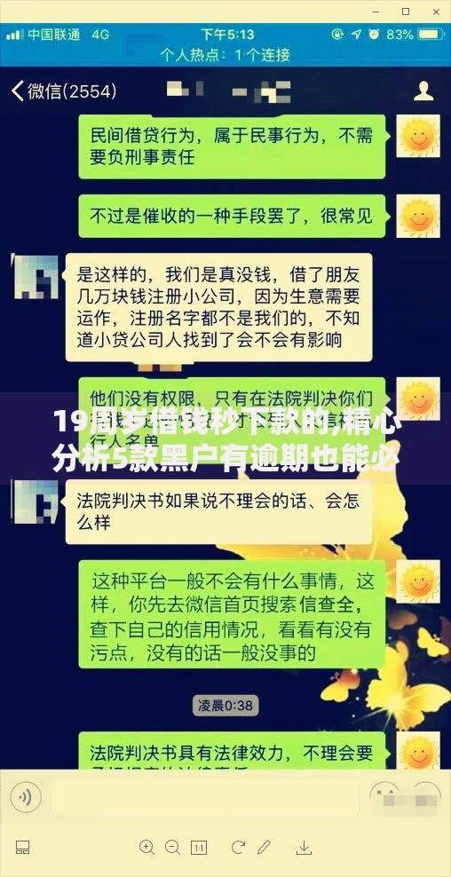 19周岁借钱秒下款的,精心分析5款黑户有逾期也能必过的口子
