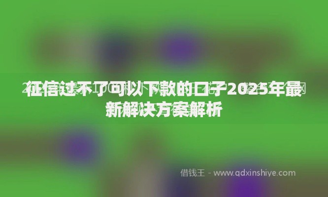 征信过不了可以下款的口子2025年最新解决方案解析