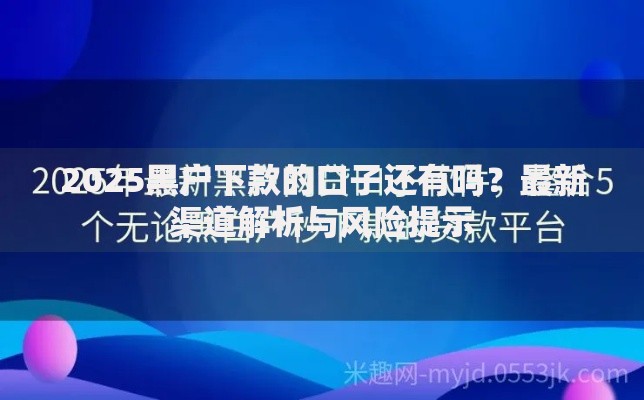 2025黑户下款的口子还有吗？最新渠道解析与风险提示
