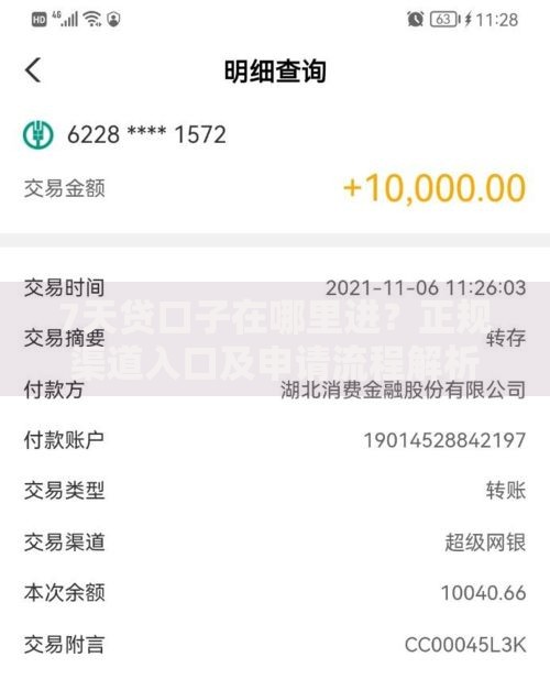 7天贷口子在哪里进？正规渠道入口及申请流程解析