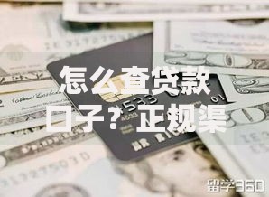 怎么查贷款口子？正规渠道与申请攻略详解