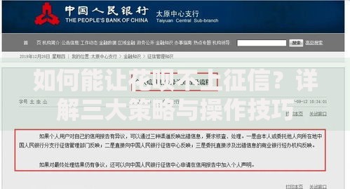 如何能让花呗不上征信？详解三大策略与操作技巧