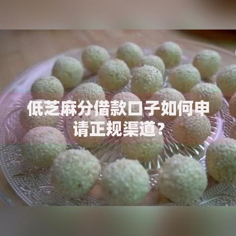 低芝麻分借款口子如何申请正规渠道？